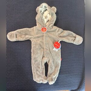 NWT Magnetic Me Grey Bear Hooded Footie